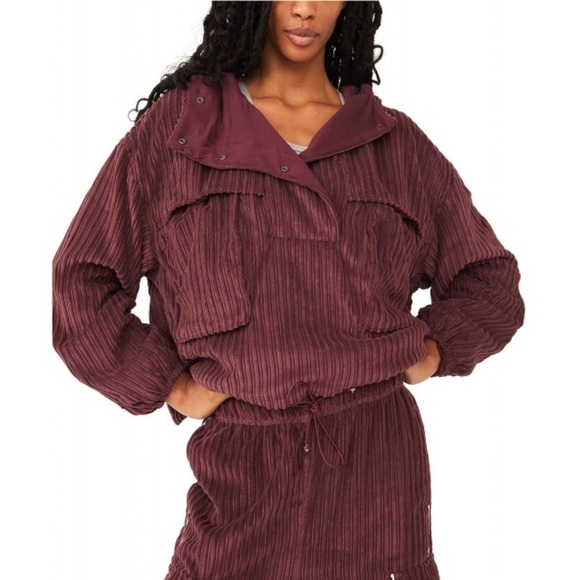 Free People FP MOVEMENT Bring The Heat Corded Corduroy Pullover Top Sweatshirt - Picture 4 of 12